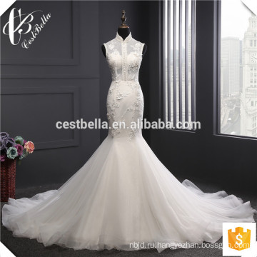 Сексуальная Русалка свадебное платье с длинный поезд vestido де novia старинные цветочные Белый пляж свадебное платье свадебное платье